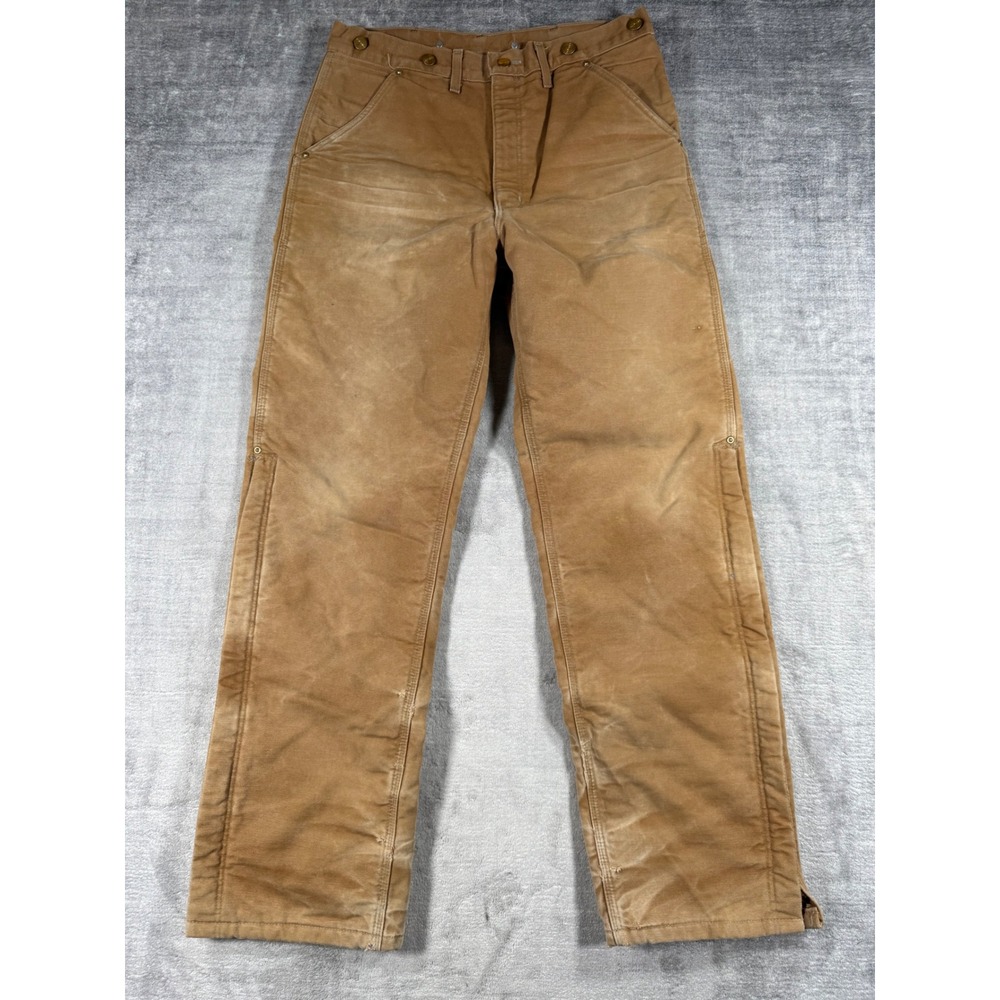 Carhartt Pants Mens 33x31 Brown Vintage Quilted Lined Insulated Duck Canvas Work